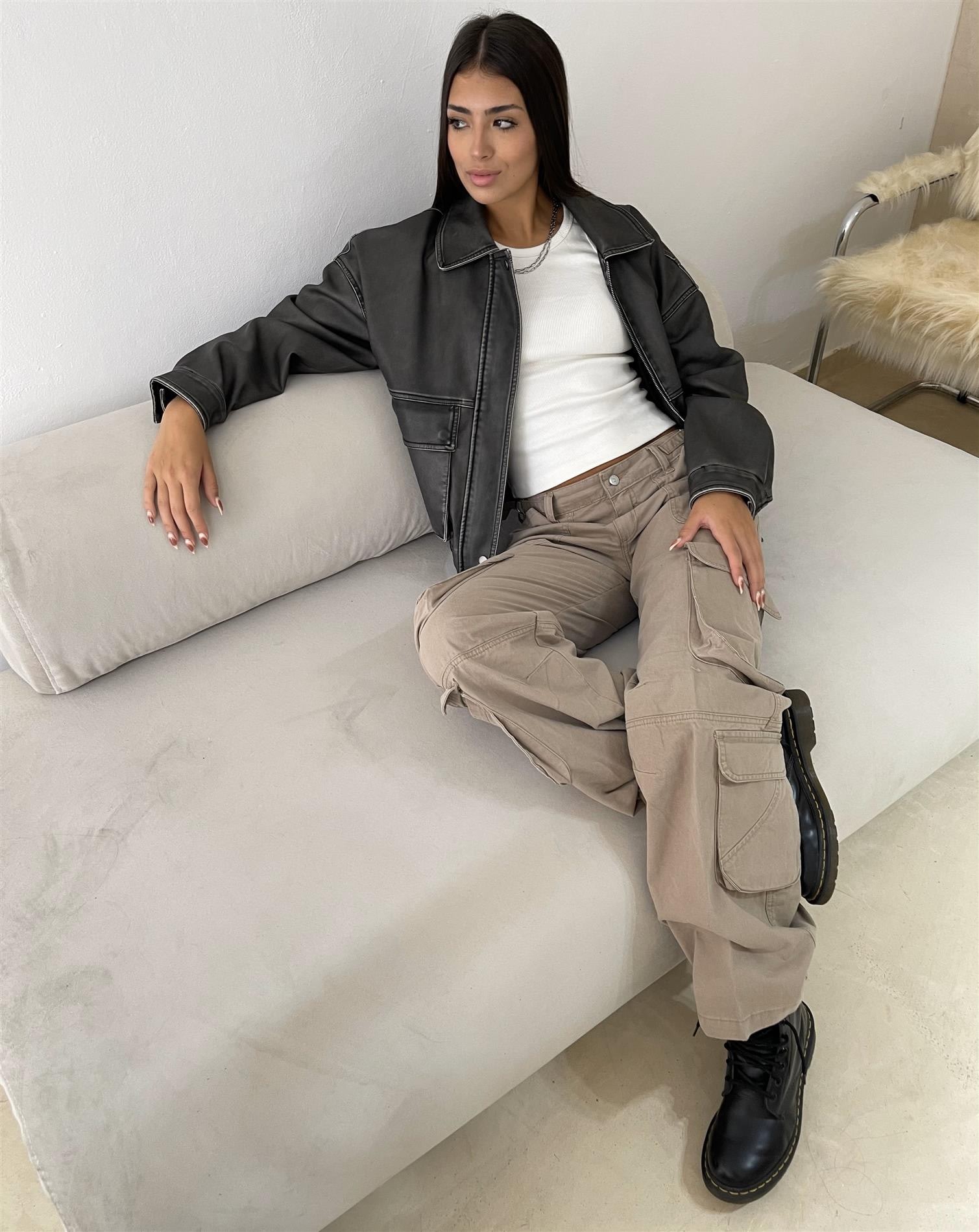 CARGO JEANS GABARDINA CORONA